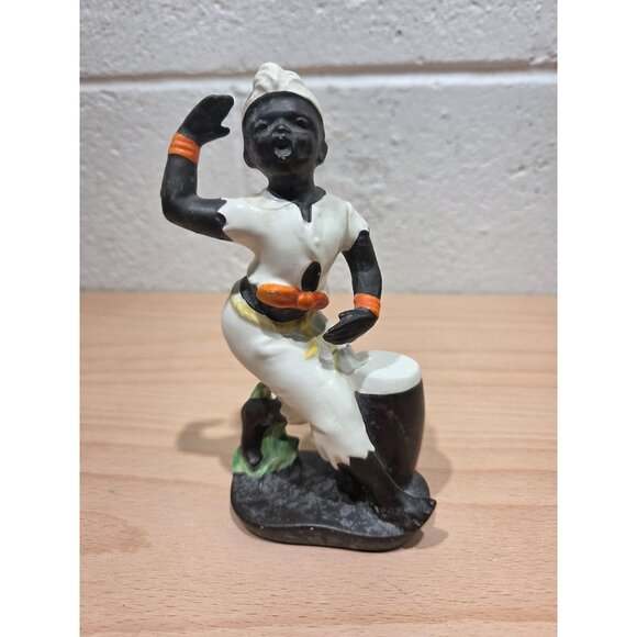 Vintage Calypso Dancer Ceramic Figure Japan 5-1/2" Rare!  FLAWED - Picture 1 of 10